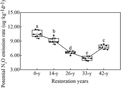 Effects of Afforestation Restoration on Soil Potential N2O Emission and Denitrifying Bacteria After Farmland Abandonment in the Chinese Loess Plateau